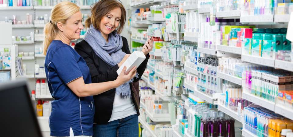 customer consulting to a pharmacist